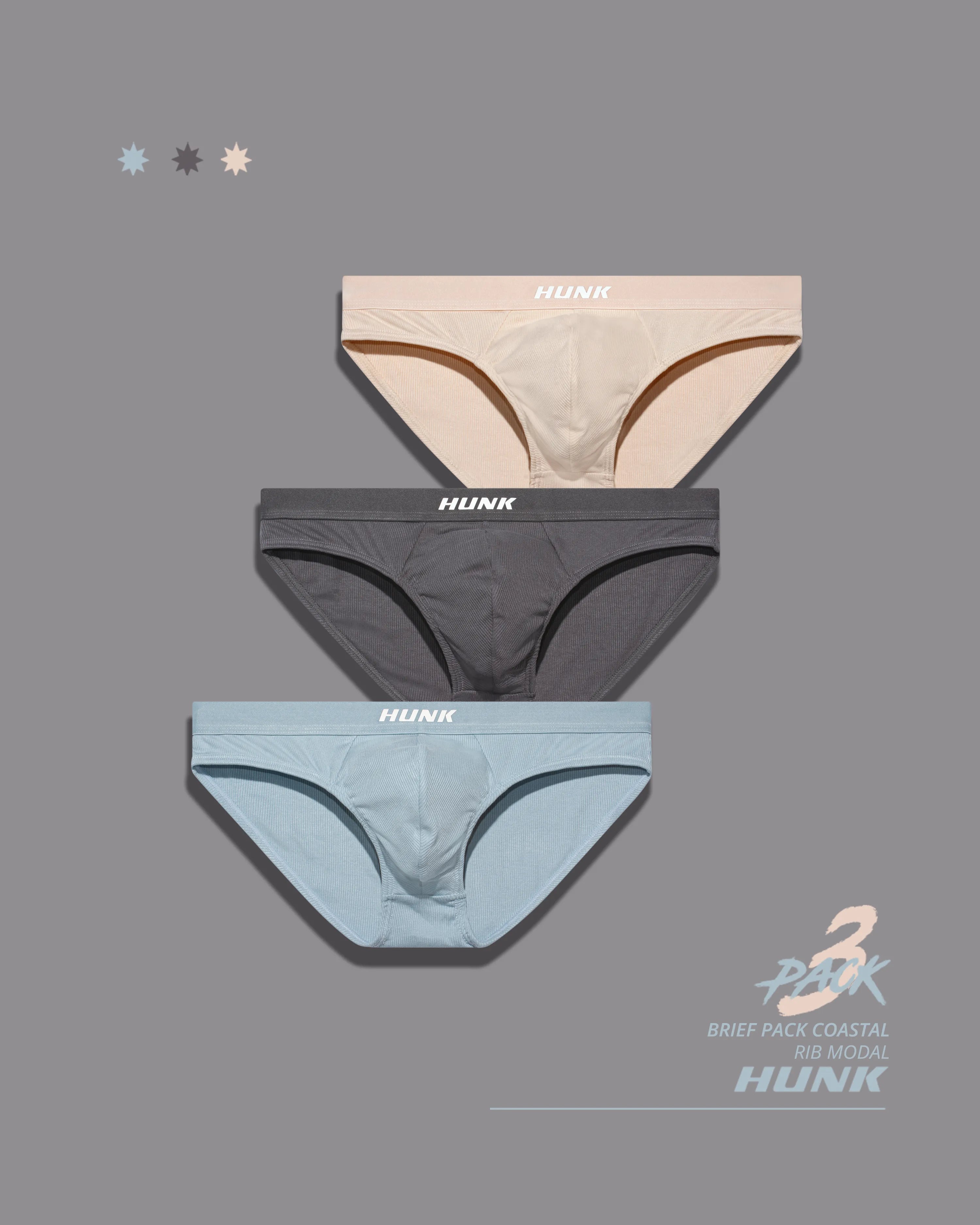 Coastal 3-Pack Briefs - HUNK Menswear