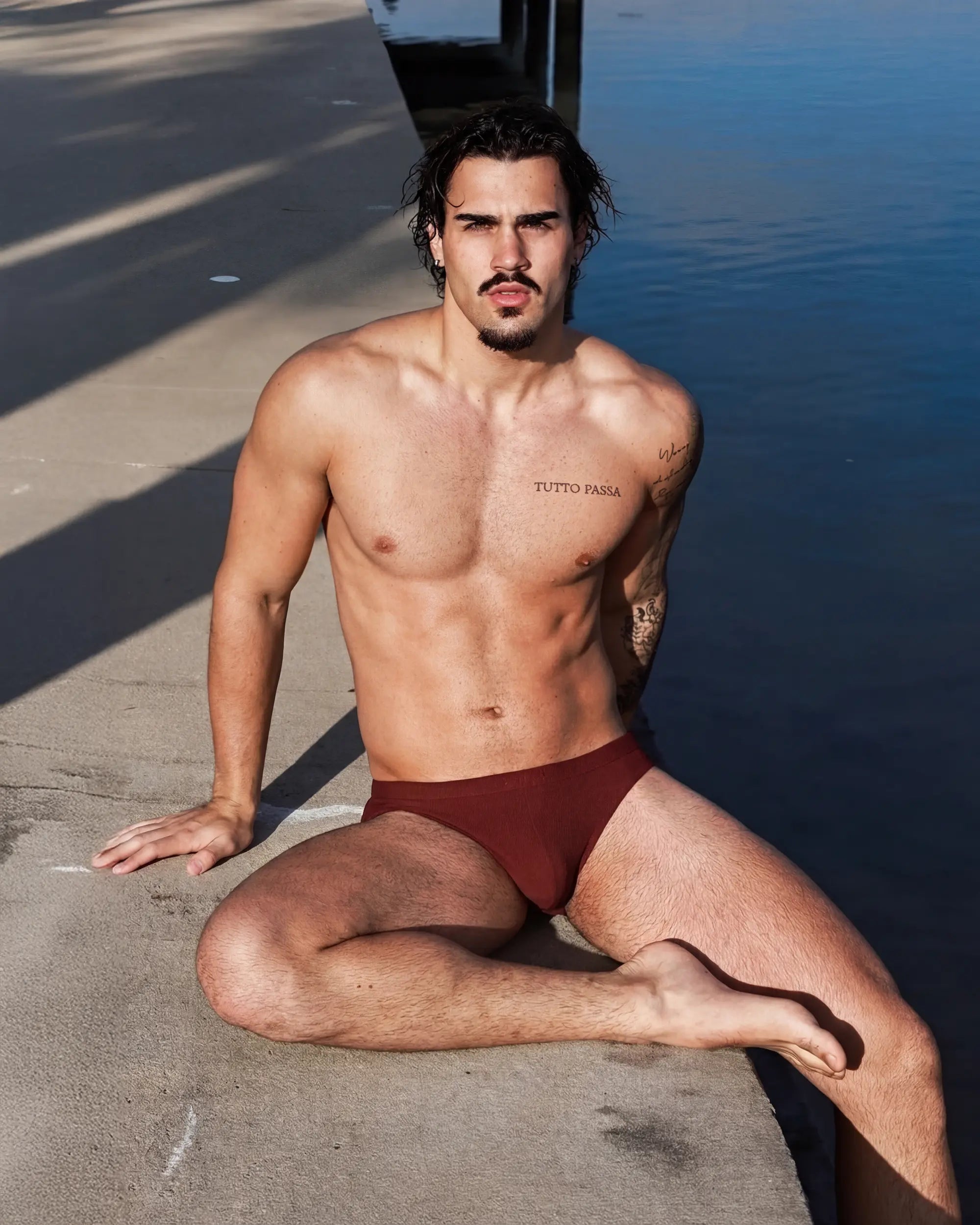 Cinder Ribbed Swim Brief