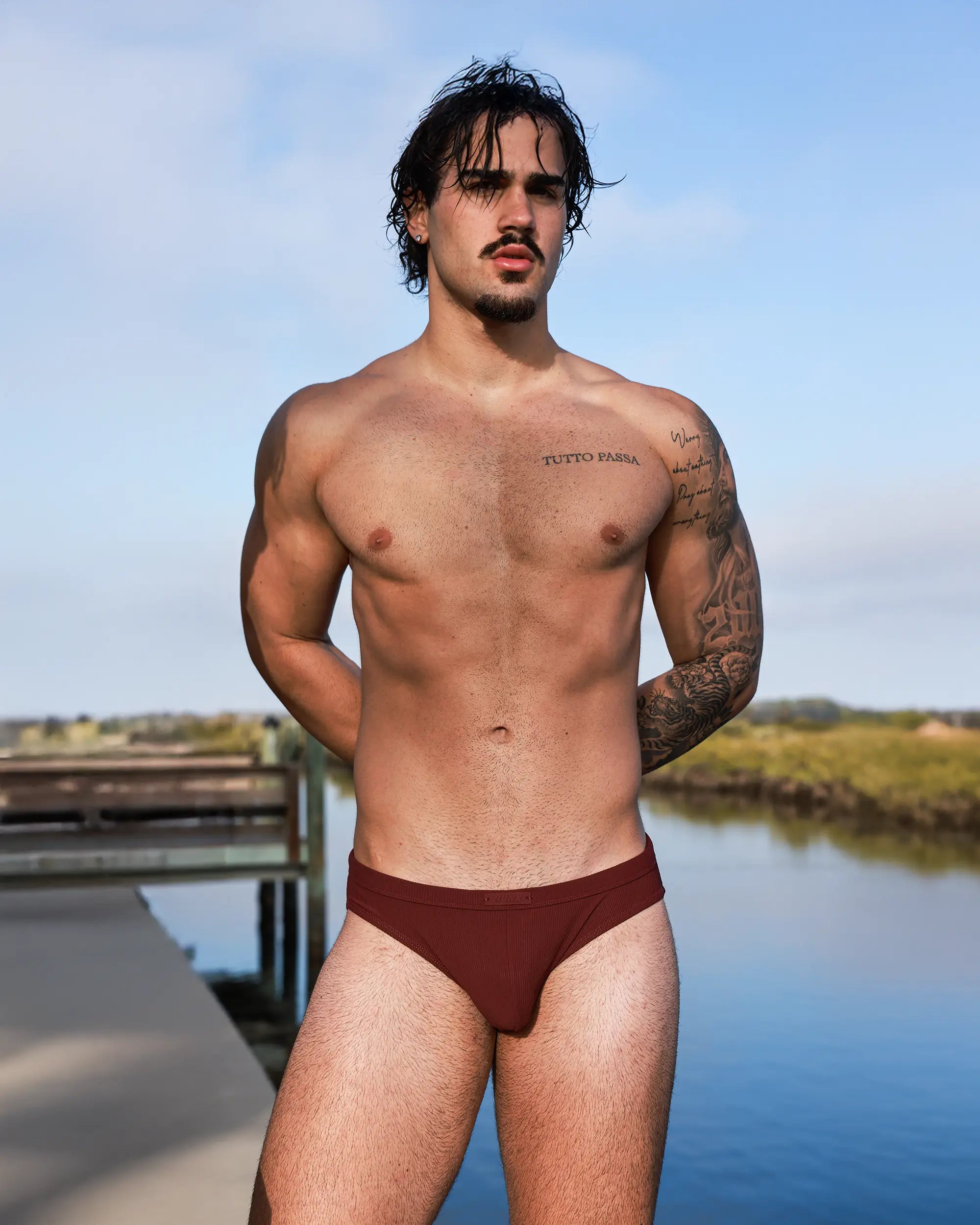 Cinder Ribbed Swim Brief